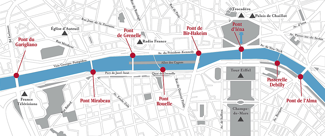Map of Downstream Bridges